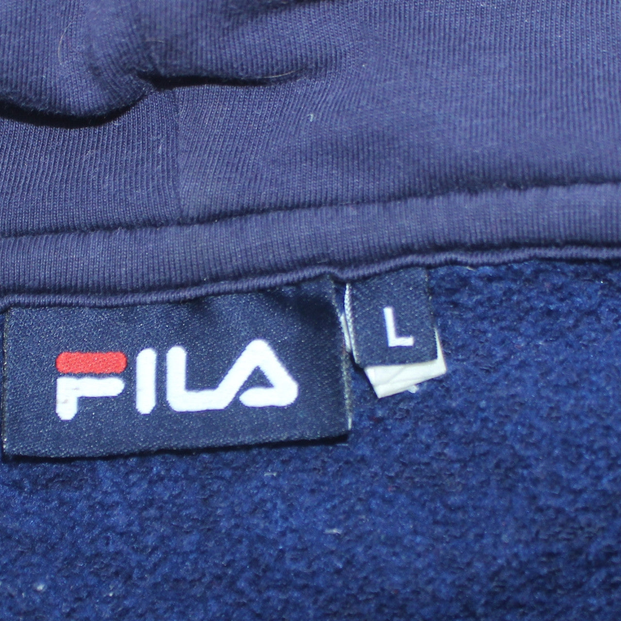 FILA Men's Blue Full Zip Hoodie L Sports Fleece Sweatshirt