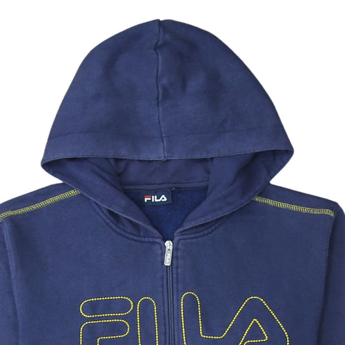 FILA Men's Blue Full Zip Hoodie L Sports Fleece Sweatshirt
