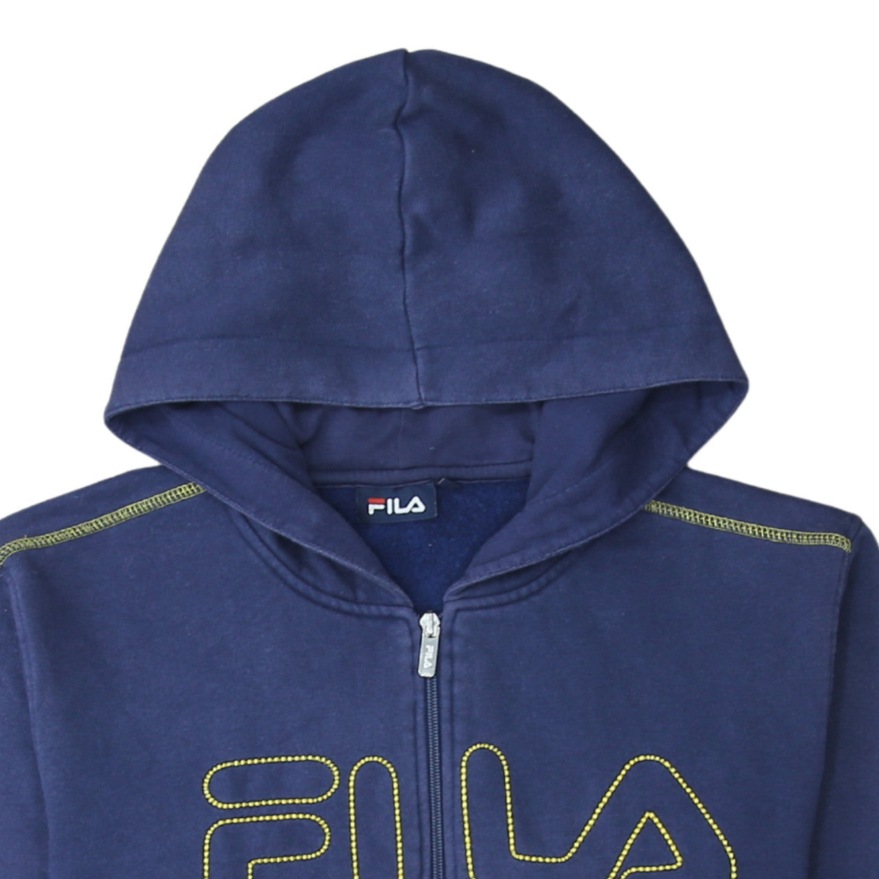 FILA Men's Blue Full Zip Hoodie L Sports Fleece Sweatshirt