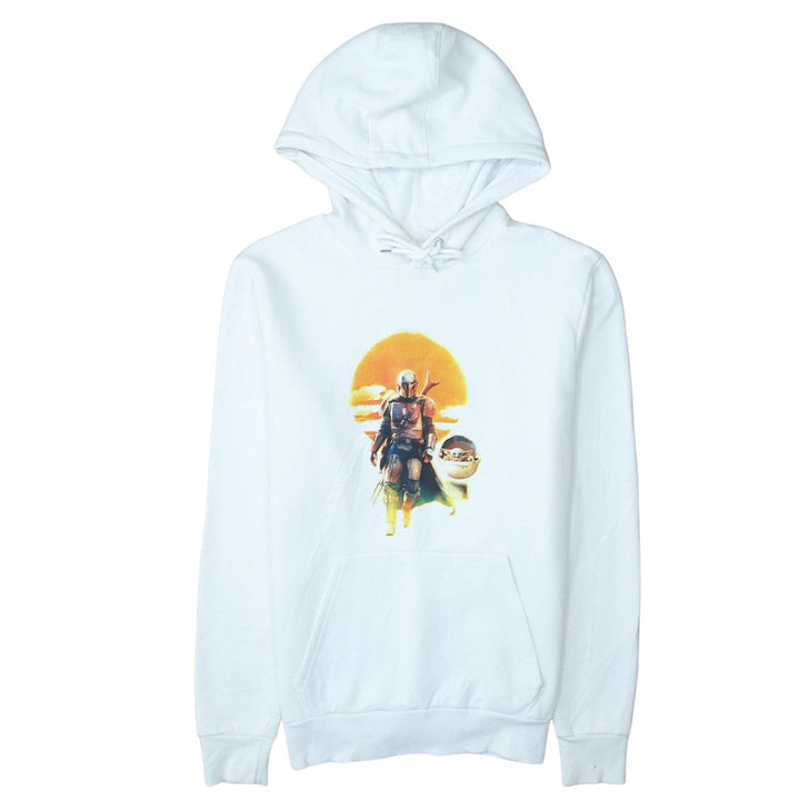 Primark Star Wars Men's White Pullover Hoodie L Mandalorian Design