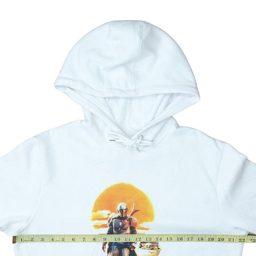 Primark Star Wars Men's White Pullover Hoodie L Mandalorian Design
