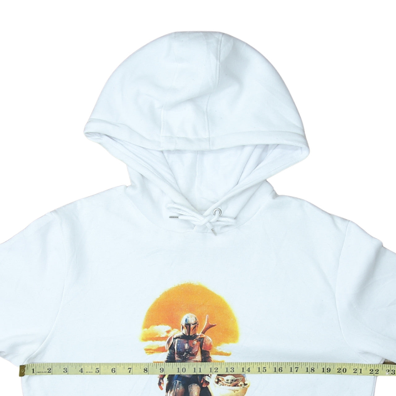 Primark Star Wars Men's White Pullover Hoodie L Mandalorian Design