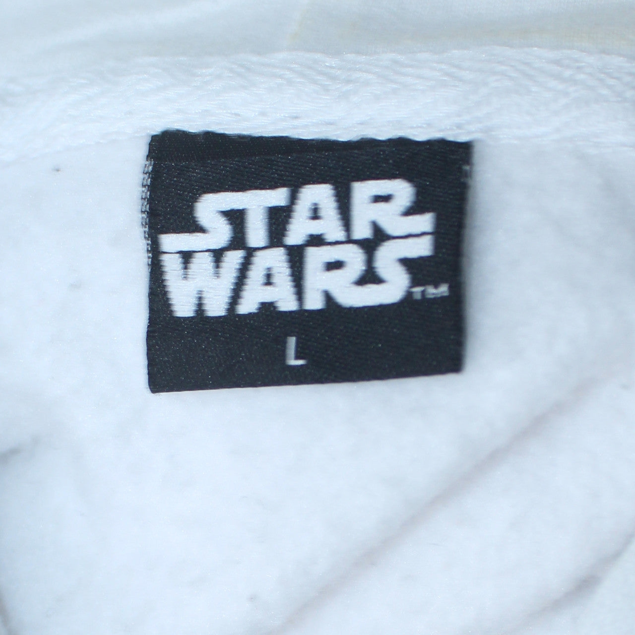 Primark Star Wars Men's White Pullover Hoodie L Mandalorian Design