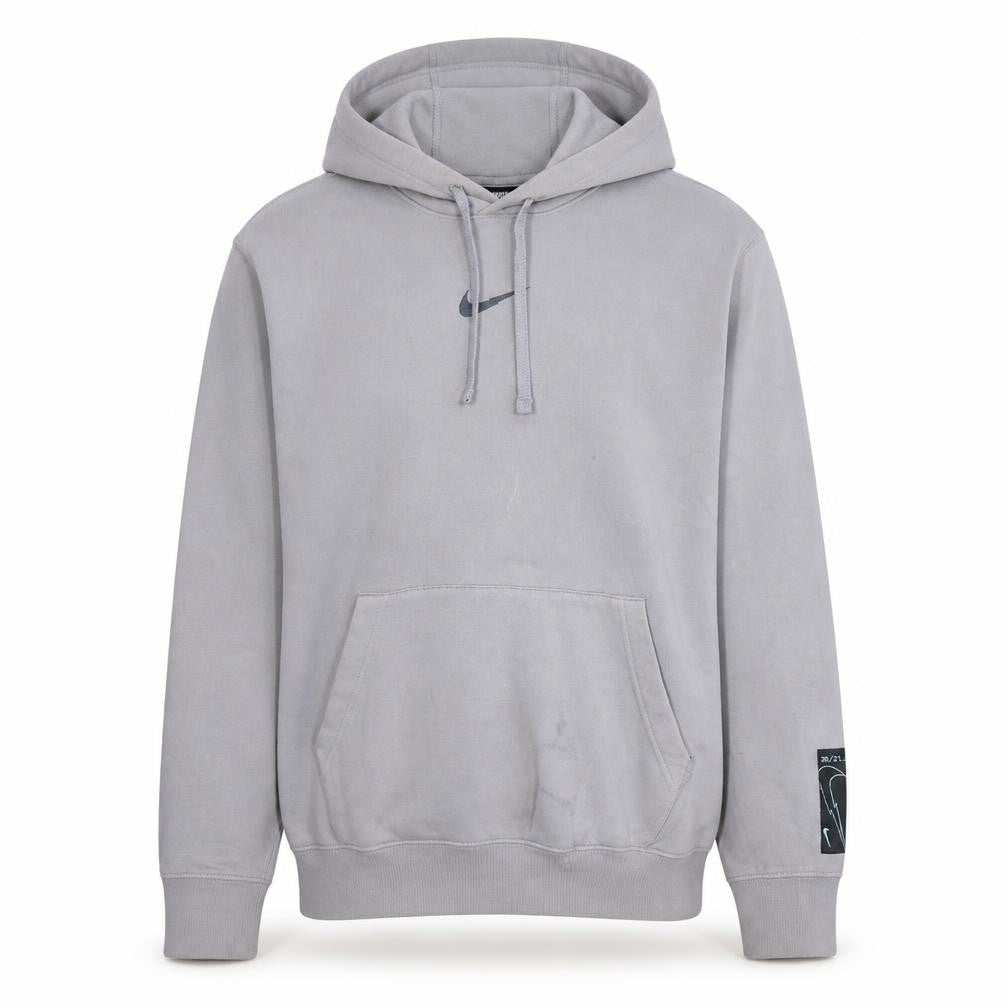 Front view of Nike Men's Grey Pullover Hoodie S Classic Fit Sportswear
