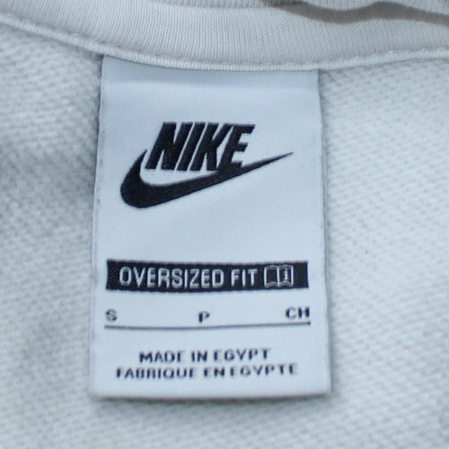 Nike Women White 1/4 Zip Oversized Pullover Sweatshirt Small