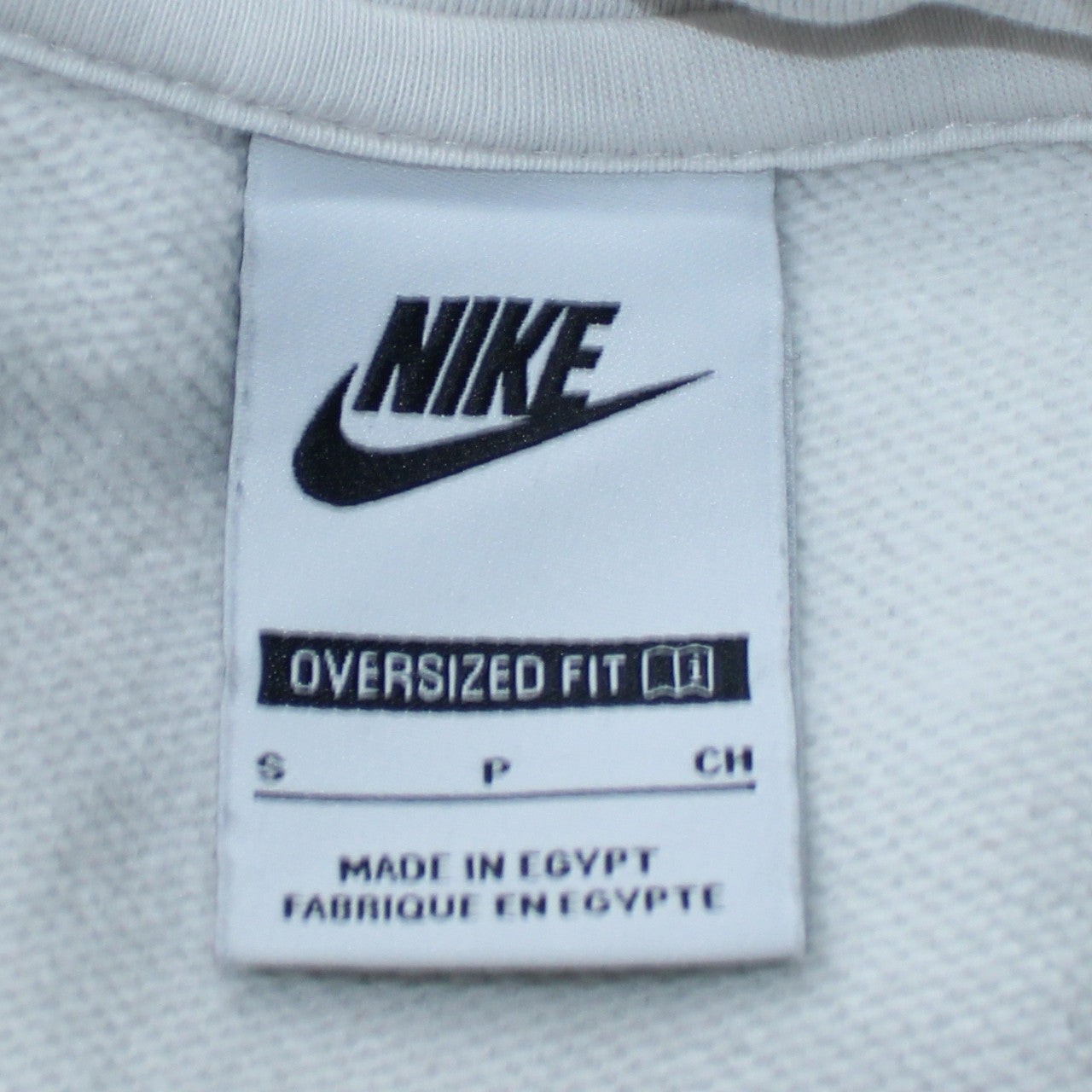 Nike Women White 1/4 Zip Oversized Pullover Sweatshirt Small