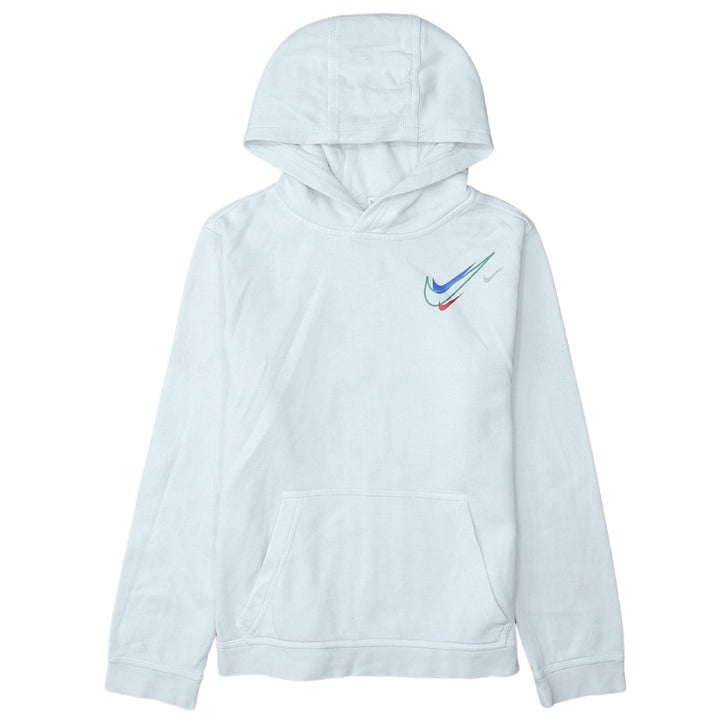Nike Boys White Pullover Hoodie XL 158-170cm Cotton Blend Graphic Sweatshirt