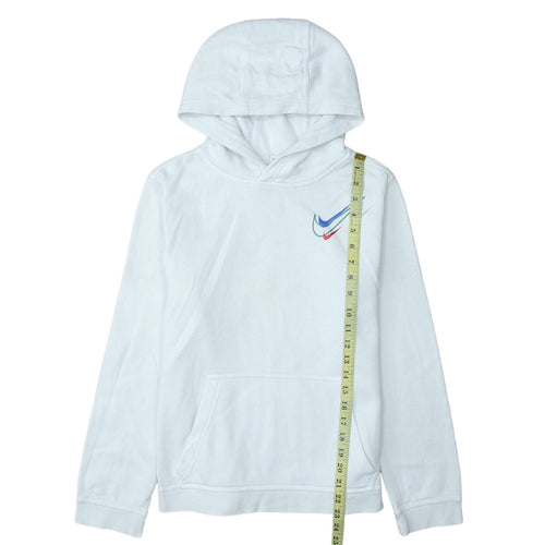Nike Boys White Pullover Hoodie XL 158-170cm Cotton Blend Graphic Sweatshirt