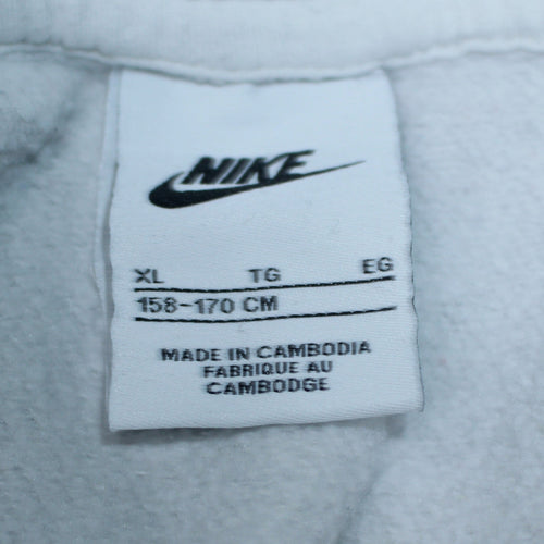 Nike Boys White Pullover Hoodie XL 158-170cm Cotton Blend Graphic Sweatshirt