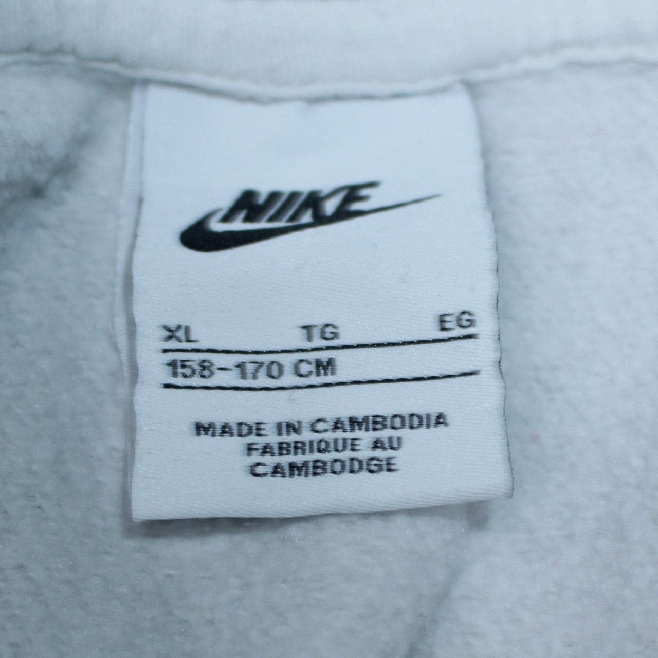 Nike Boys White Pullover Hoodie XL 158-170cm Cotton Blend Graphic Sweatshirt