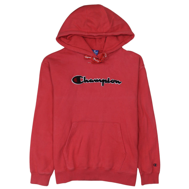 Champion Men's Red Pullover Hoodie Medium Graphic Logo Fleece