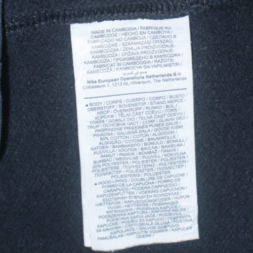 Nike Men's Black Full Zip Hoodie L Logo Sportswear Fleece