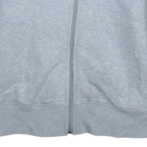 Adidas Womens Grey Full Zip Hoodie Size 12 Classic 3-Stripes
