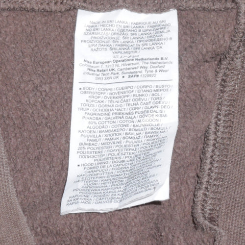 Nike Men's Brown Pullover Hoodie M Logo Hooded Sweatshirt