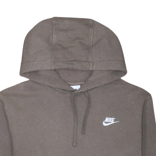 Nike Men's Brown Pullover Hoodie M Logo Hooded Sweatshirt