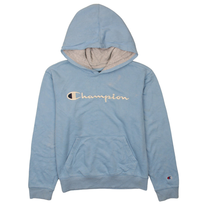 Champion Womens Blue Pullover Hoodie XL Logo Embroidered Sweatshirt