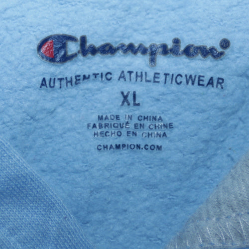 Champion Womens Blue Pullover Hoodie XL Logo Embroidered Sweatshirt