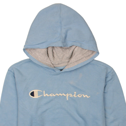 Champion Womens Blue Pullover Hoodie XL Logo Embroidered Sweatshirt