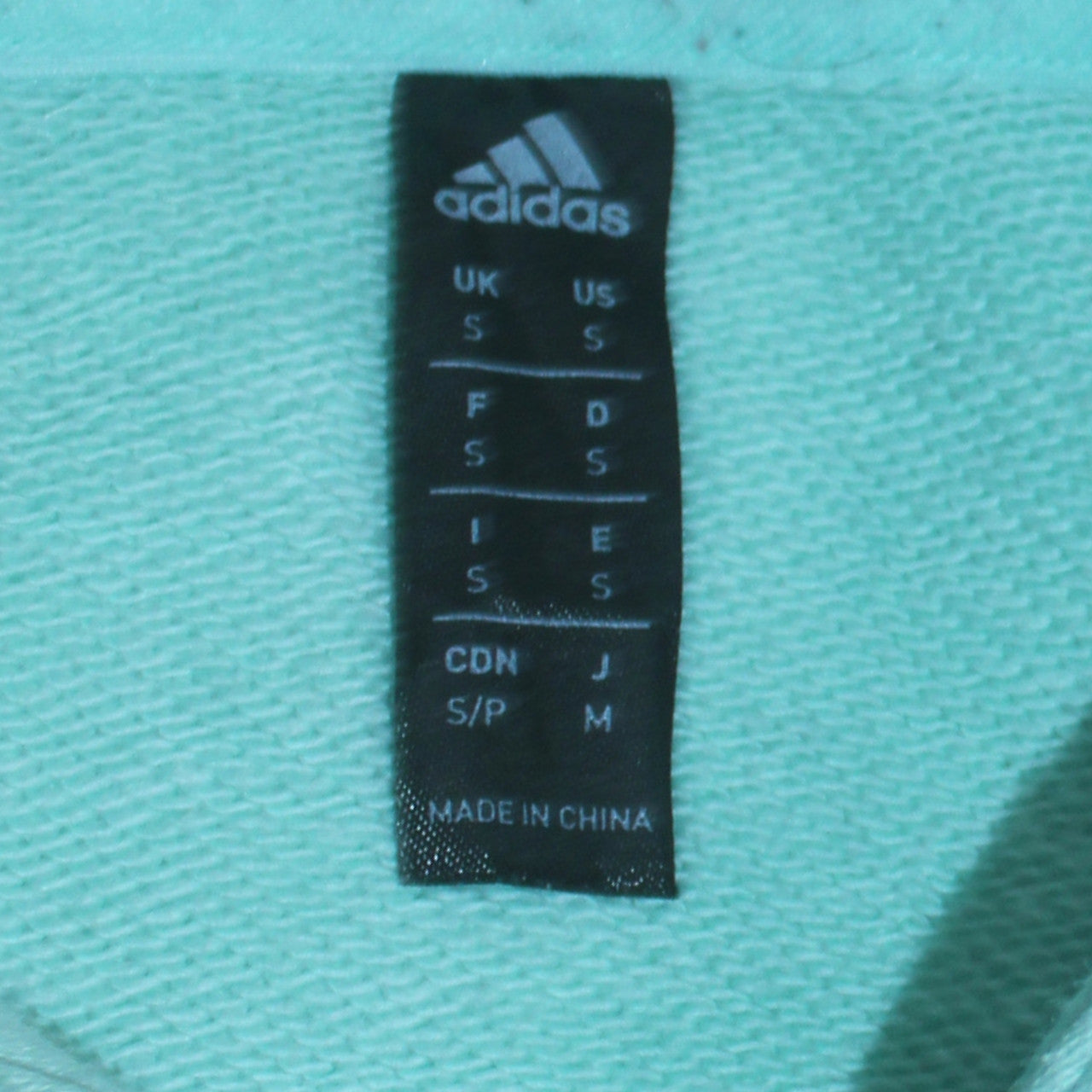 Adidas Men's Mint Green Pullover Hoodie Small Cotton Fleece
