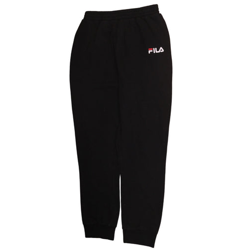FILA Boys Black Jogger Trousers 13-15 Years Fleece Activewear Pants
