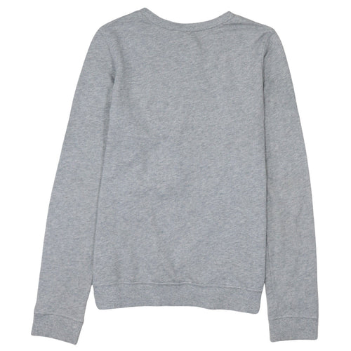 Calvin Klein Women Grey Pullover Sweatshirt S Logo Crew Neck