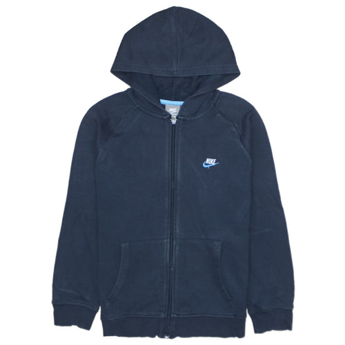 Nike Boys Navy Blue Full Zip Hoodie Size 10-12 Years Sportswear Logo