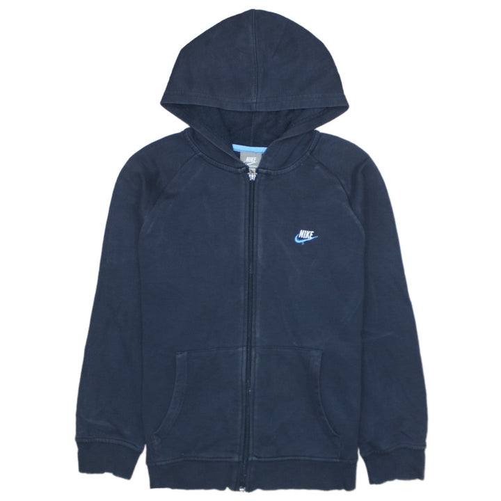 Nike Boys Navy Blue Full Zip Hoodie Size 10-12 Years Sportswear Logo
