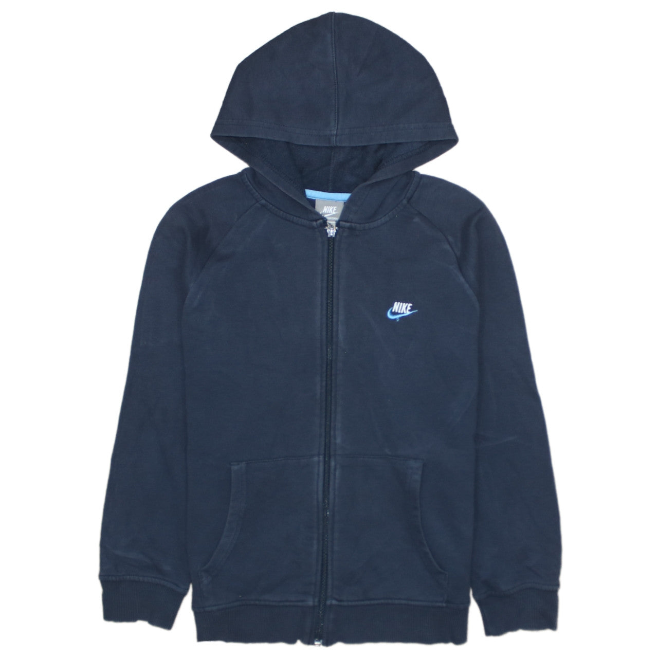 Nike Boys Navy Blue Full Zip Hoodie Size 10-12 Years Sportswear Logo