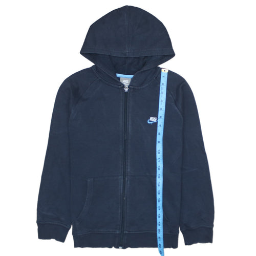 Nike Boys Navy Blue Full Zip Hoodie Size 10-12 Years Sportswear Logo