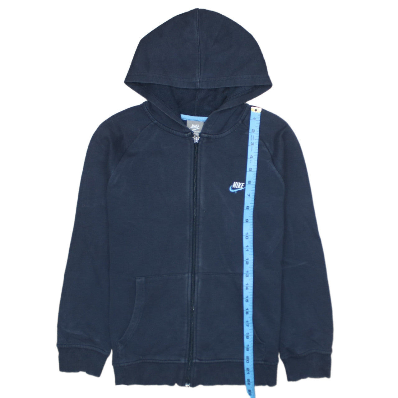 Nike Boys Navy Blue Full Zip Hoodie Size 10-12 Years Sportswear Logo
