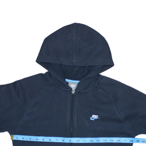 Nike Boys Navy Blue Full Zip Hoodie Size 10-12 Years Sportswear Logo