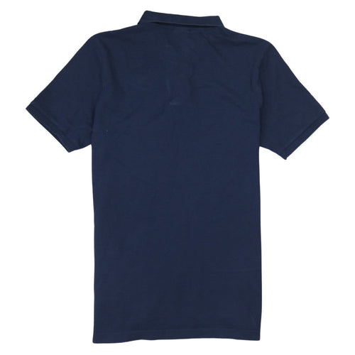 Nike Men's Blue Cotton Short Sleeve Polo Shirt M Logo Embroidered