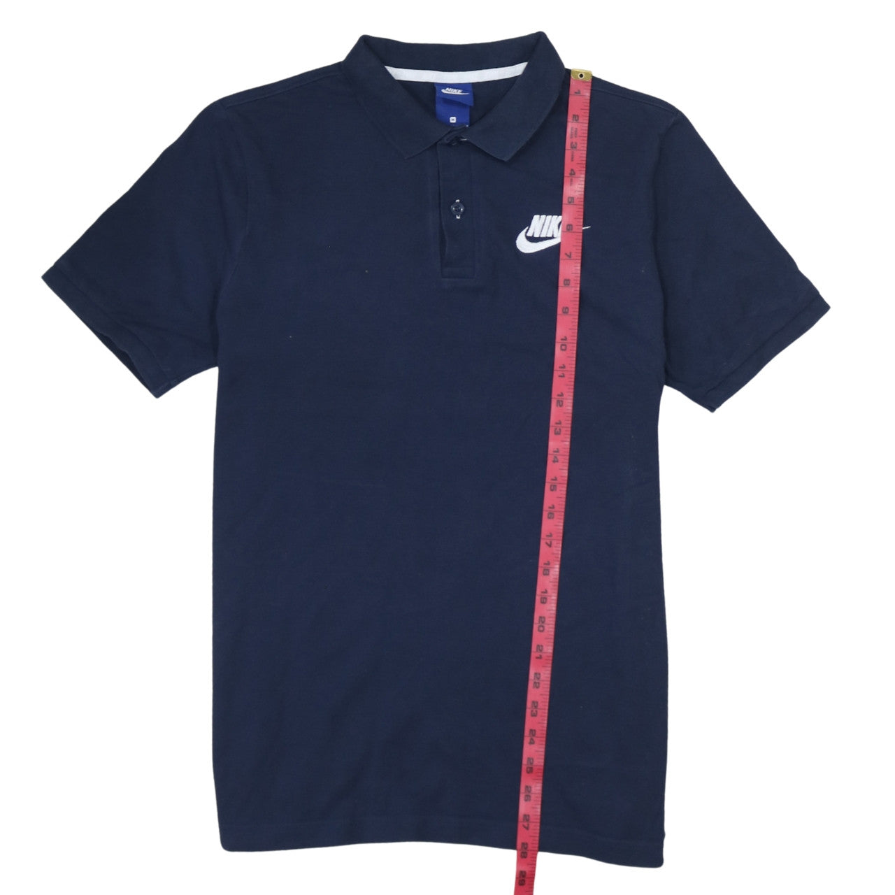Nike Men's Blue Cotton Short Sleeve Polo Shirt M Logo Embroidered