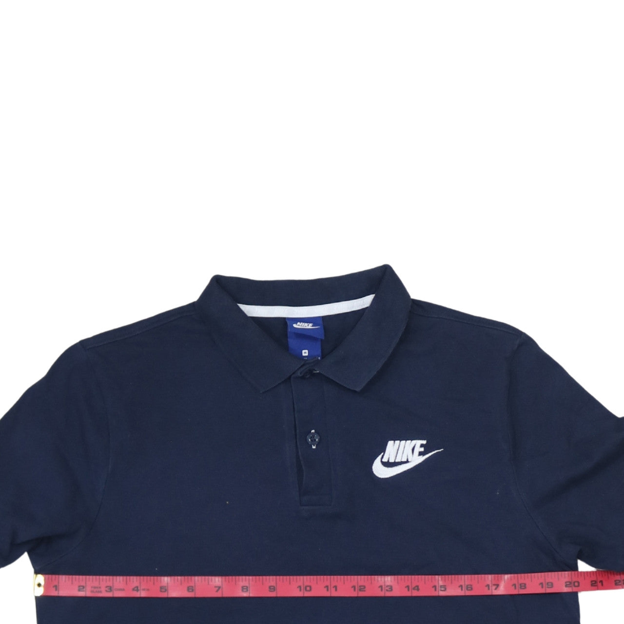 Nike Men's Blue Cotton Short Sleeve Polo Shirt M Logo Embroidered