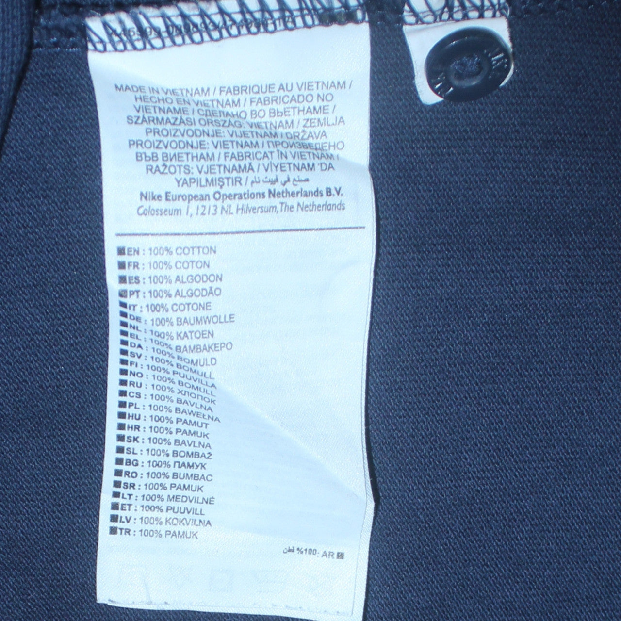Nike Men's Blue Cotton Short Sleeve Polo Shirt M Logo Embroidered