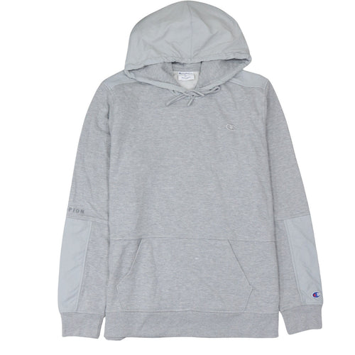 Champion Men's Grey XL Pullover Hoodie with Logo and Pocket