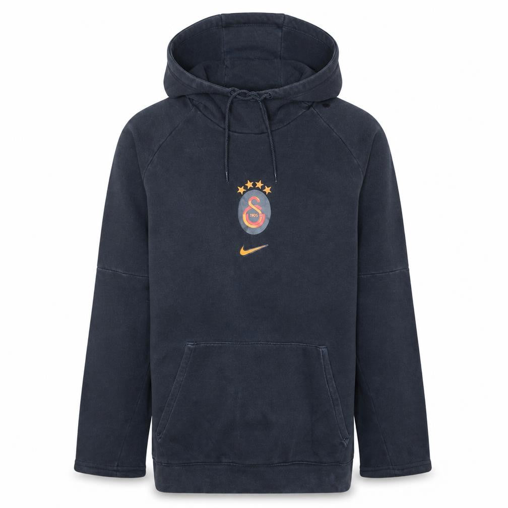 Front view of Nike Men's Black Small Pullover Hoodie Galatasaray Logo Sweatshirt