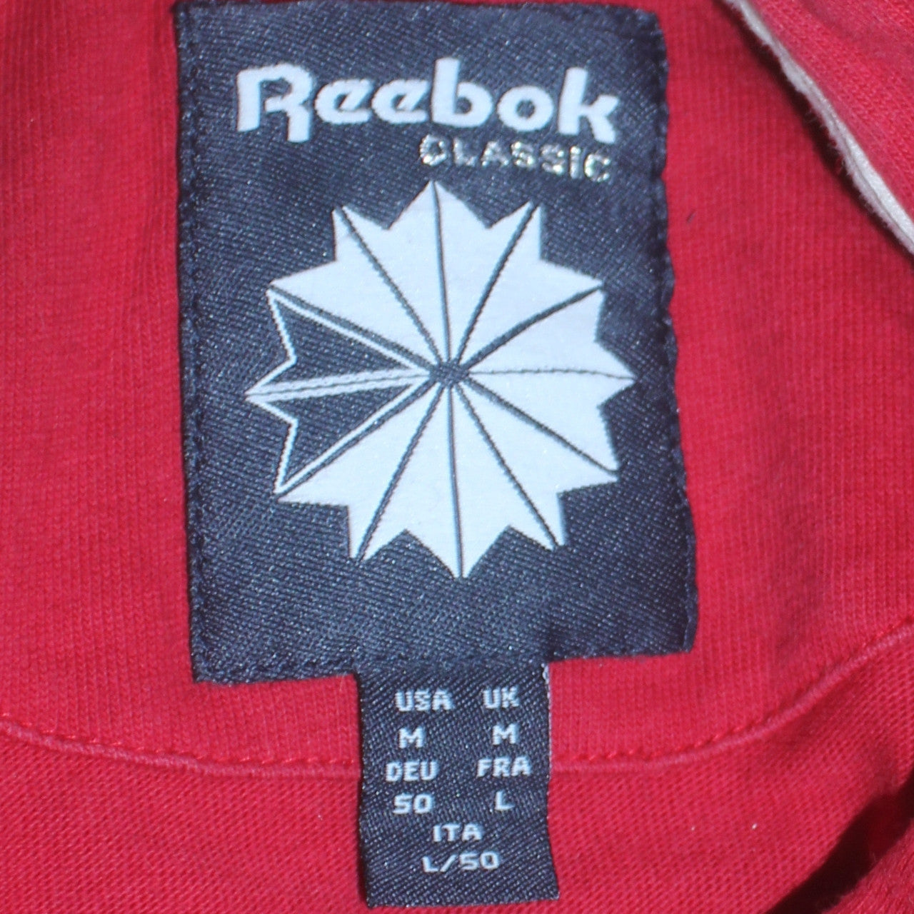 Reebok Classic Red Cotton Men's M Polo Shirt Short Sleeve Sports Logo