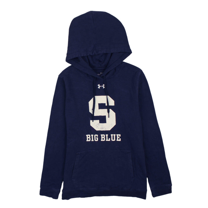 Under Armour Men Blue Pullover Hoodie M Sports Graphic ColdGear