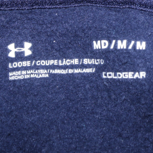 Under Armour Men Blue Pullover Hoodie M Sports Graphic ColdGear