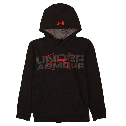 Under Armour Boys Black Pullover Hoodie XL Loose Fit ColdGear