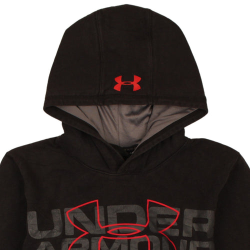 Under Armour Boys Black Pullover Hoodie XL Loose Fit ColdGear