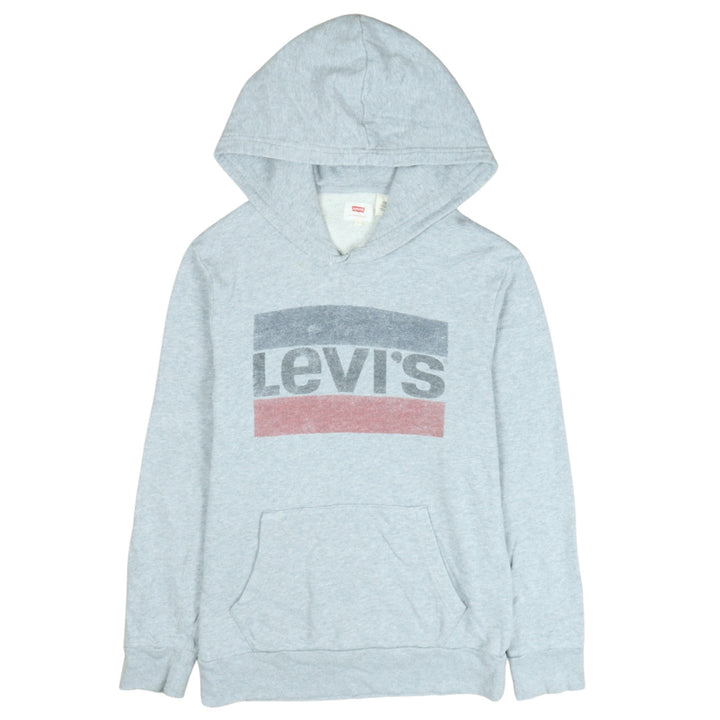 Levi's Men's Grey Pullover Hoodie Small Logo Fleece Sweatshirt