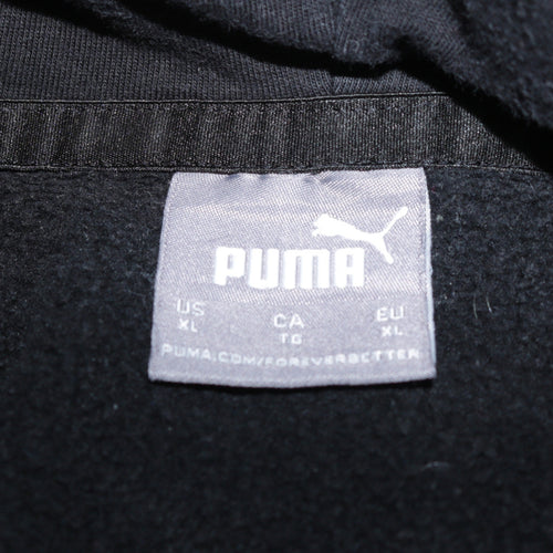 Puma Men's Black XL Pullover Hoodie Sweatshirt Logo Fleece