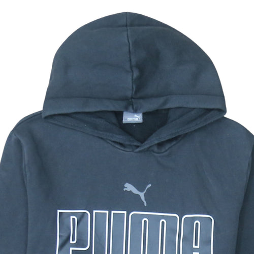 Puma Men's Black XL Pullover Hoodie Sweatshirt Logo Fleece