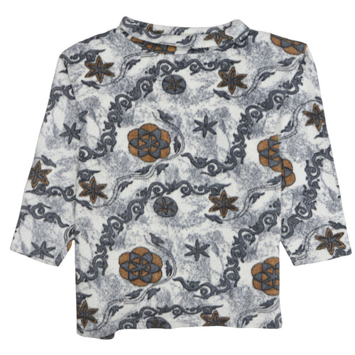 Marks and Spencer Women Grey Patterned Fleece Pullover Sweatshirt S