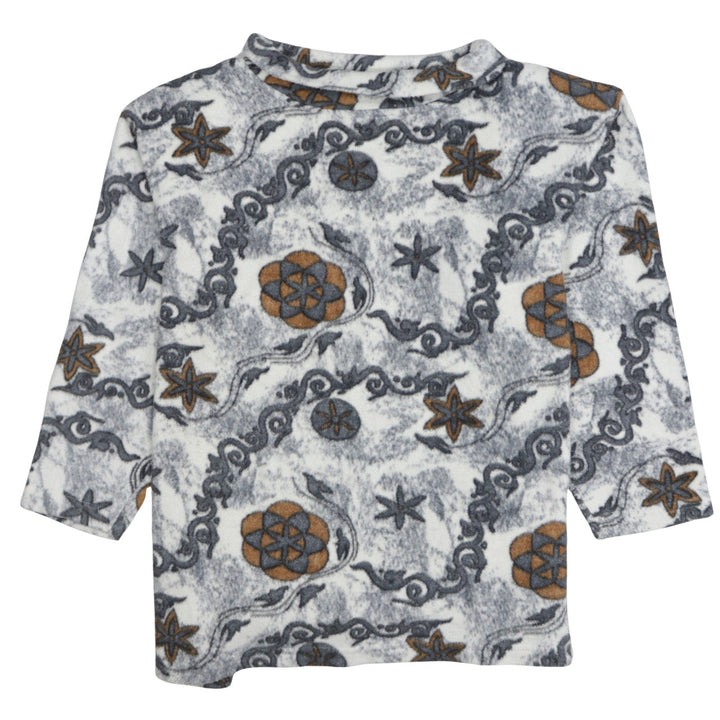 Marks and Spencer Women Grey Patterned Fleece Pullover Sweatshirt S
