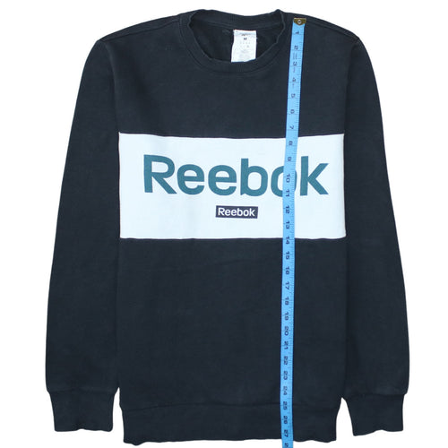 Reebok Men's Black Crew Neck Logo Sweatshirt Size M Regular Fit