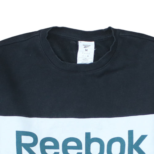 Reebok Men's Black Crew Neck Logo Sweatshirt Size M Regular Fit