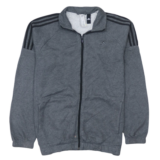adidas Men Grey Full Zip Sweatshirt 2XL Regular Fit Jersey